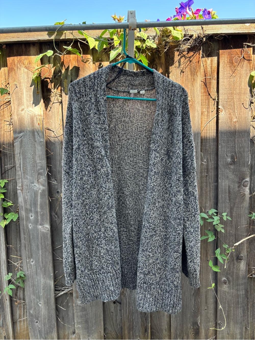 GAP Open-Front Marled Charcoal Gray XL Cardigan